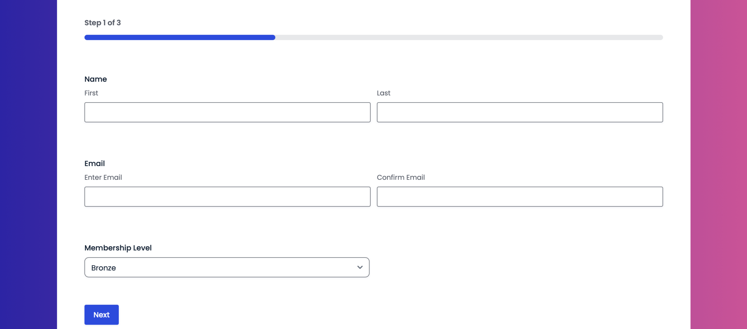 Membership form template