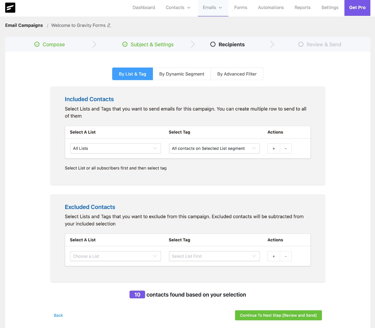 FluentCRM segment builder