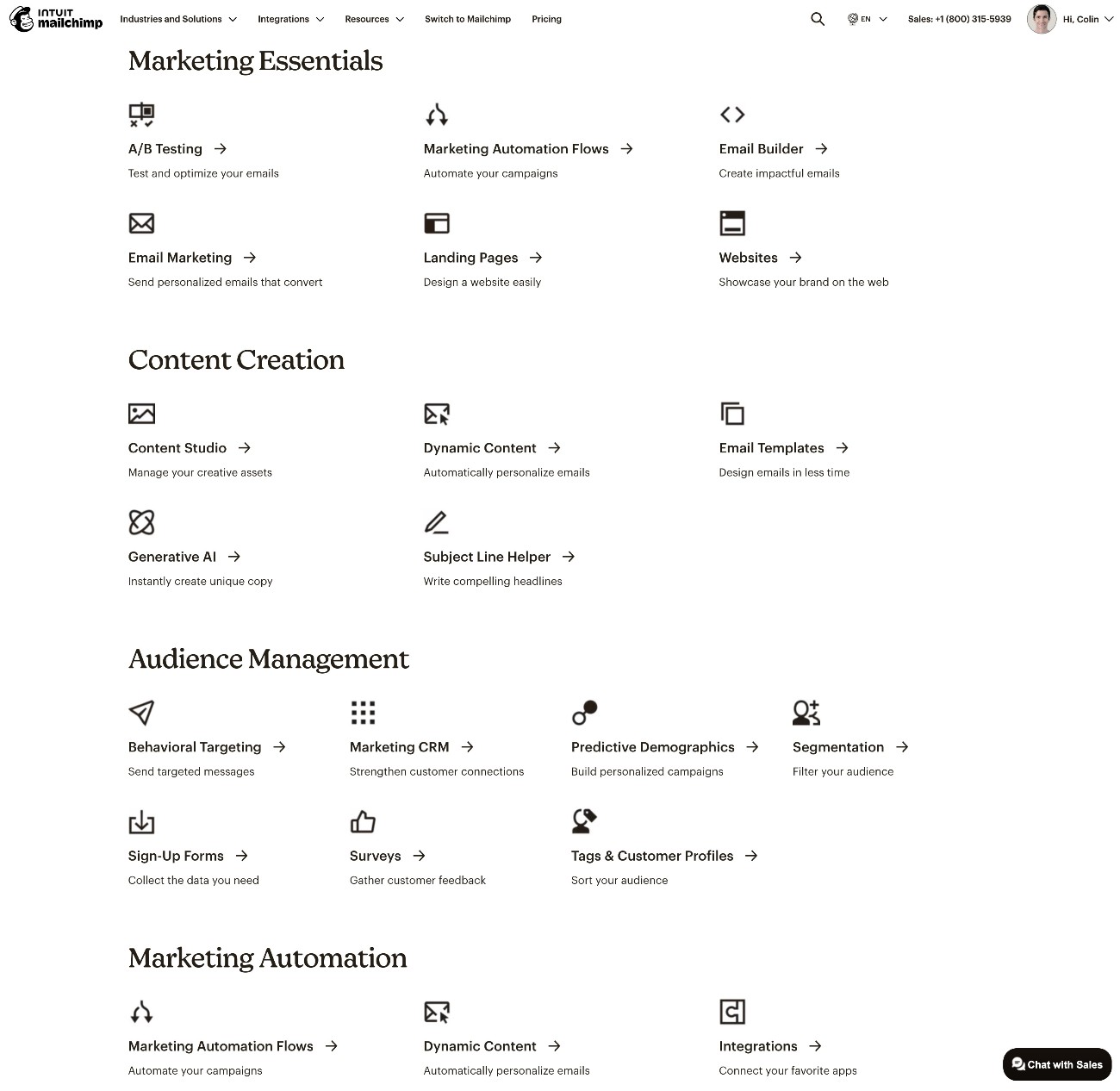 Mailchimp features
