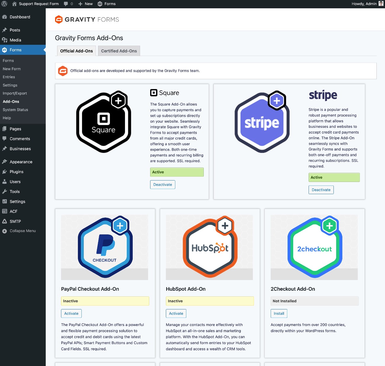 How to install Gravity Forms add-ons