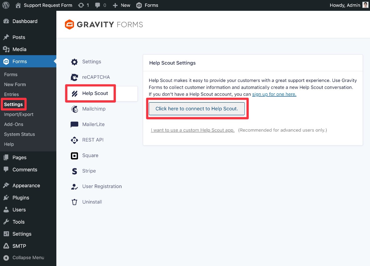 Connect WOrdPress to Help Scout ticket