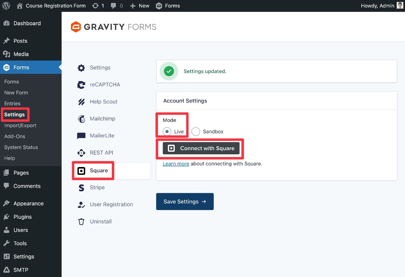 How to enable live payments