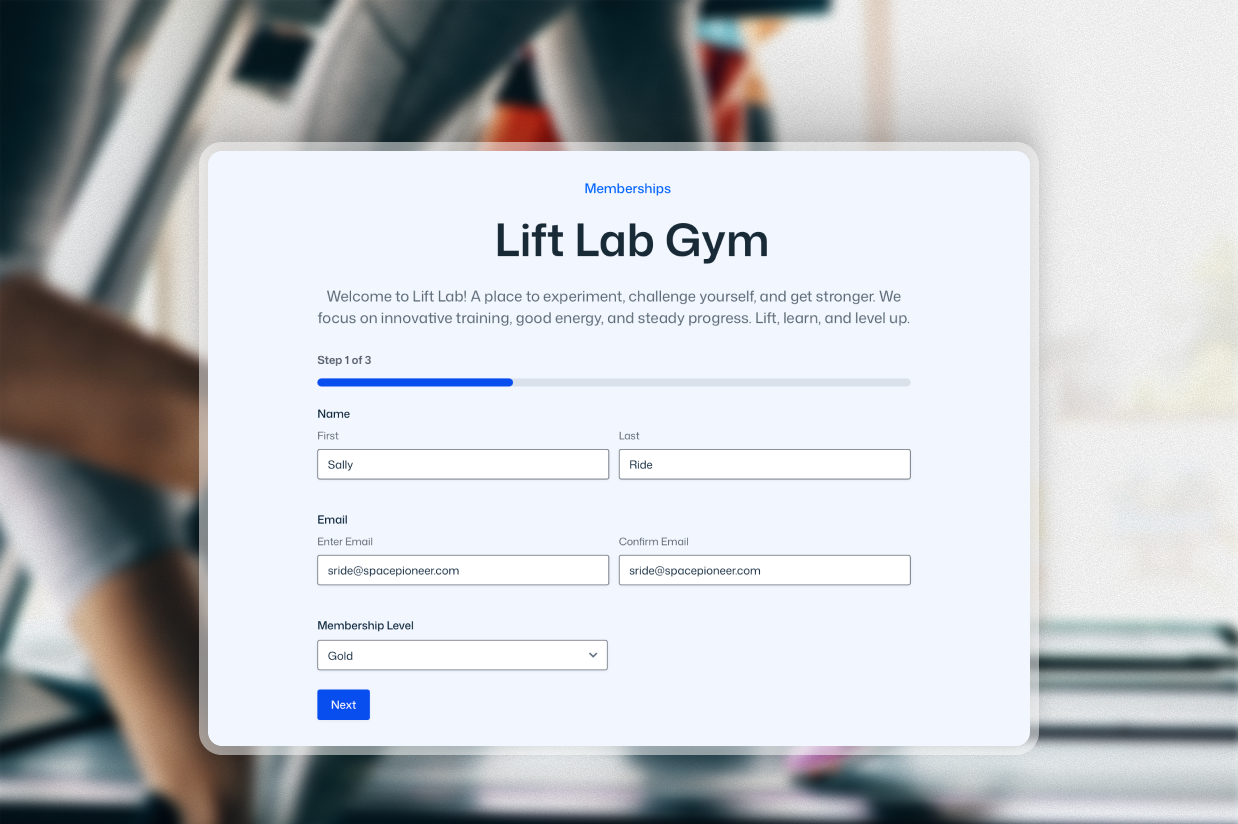 Starter Guide How to create a gym membership