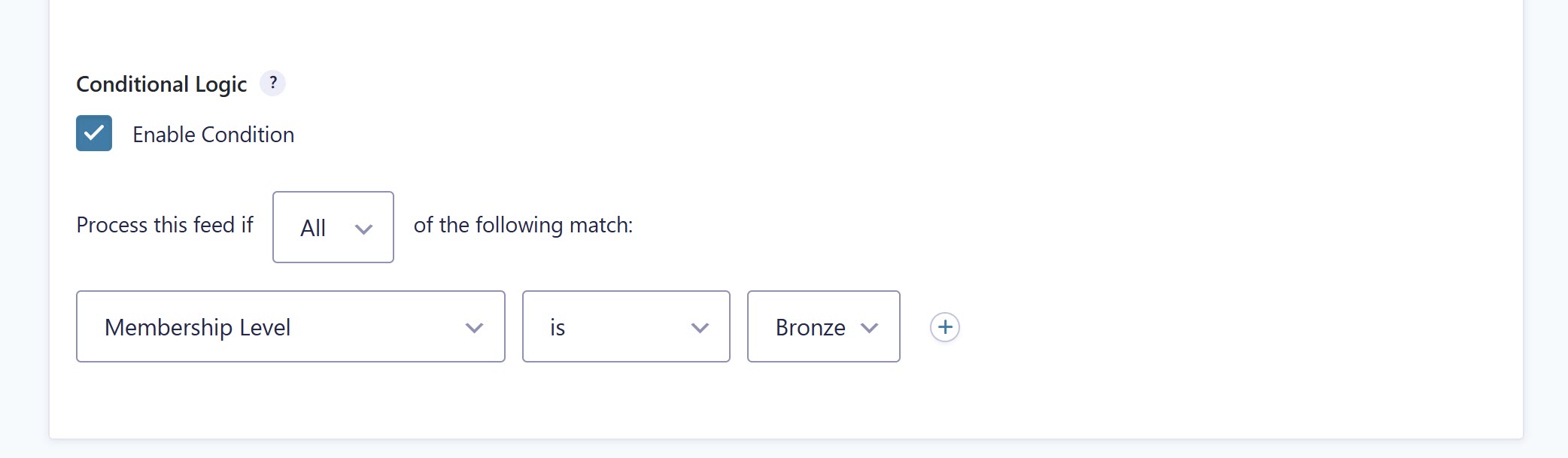 Conditional Logic - Bronze Membership