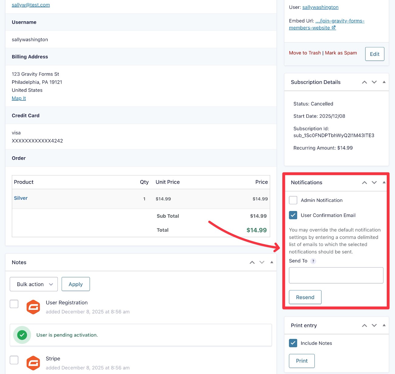 Resend form email notifications