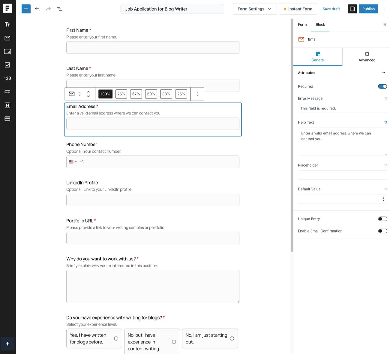 SureForms block builder