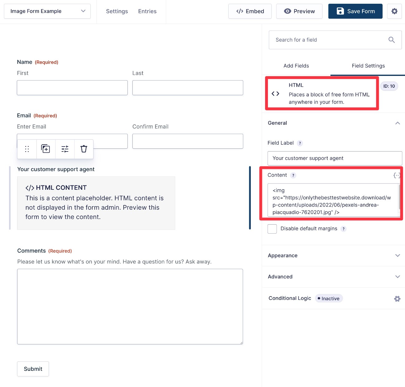 Bagaimana cara menambahkan gambar ke blok HTML