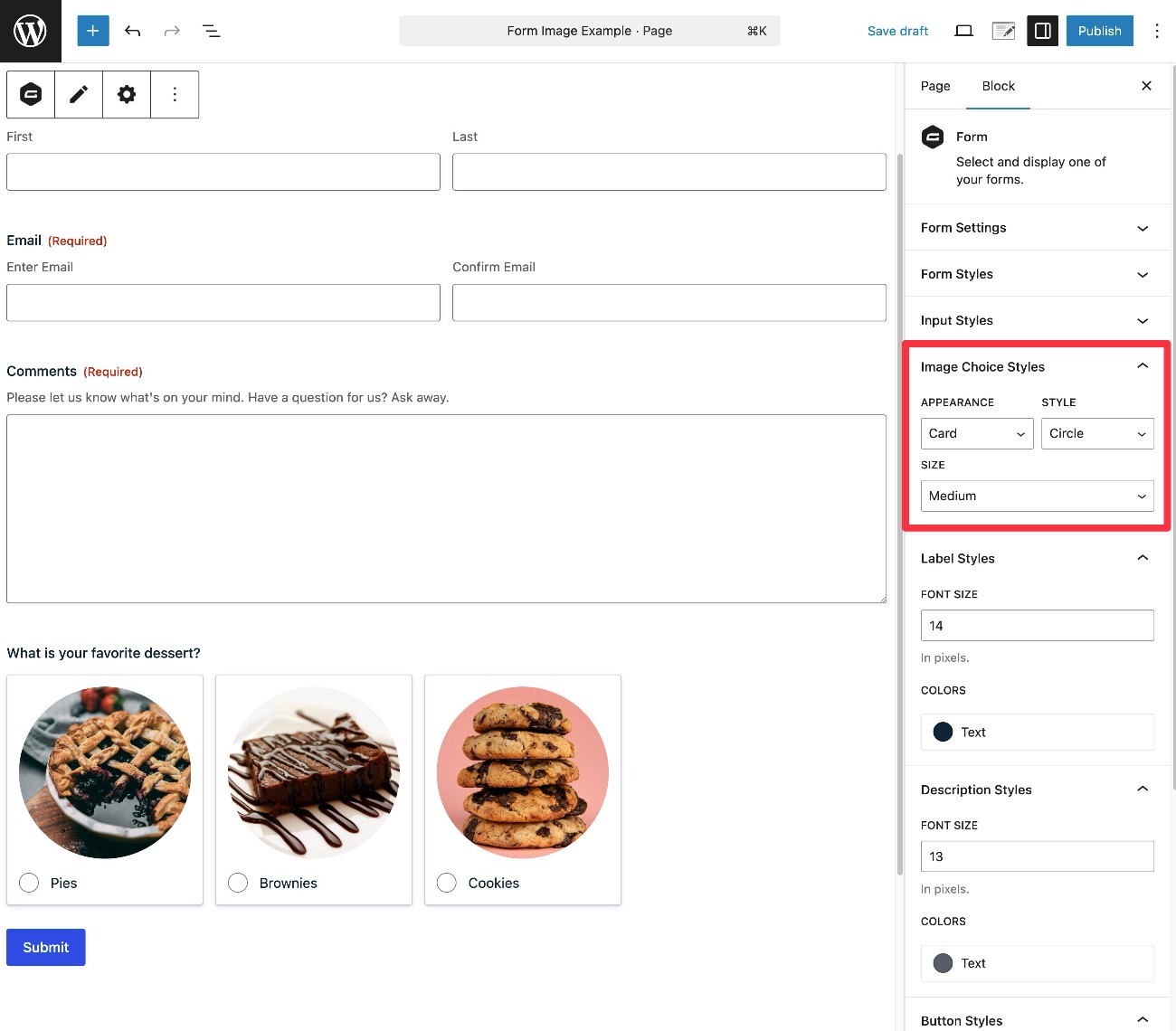 Cara menata gambar bentuk di editor blok