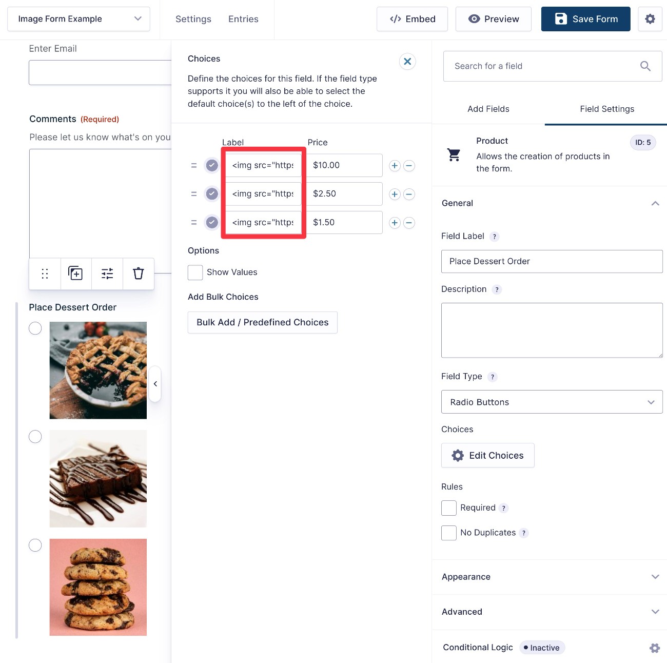 Bagaimana cara menambahkan gambar ke bidang Produk