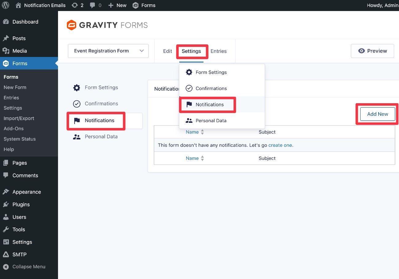 How to create form notification emails in Gravity Forms