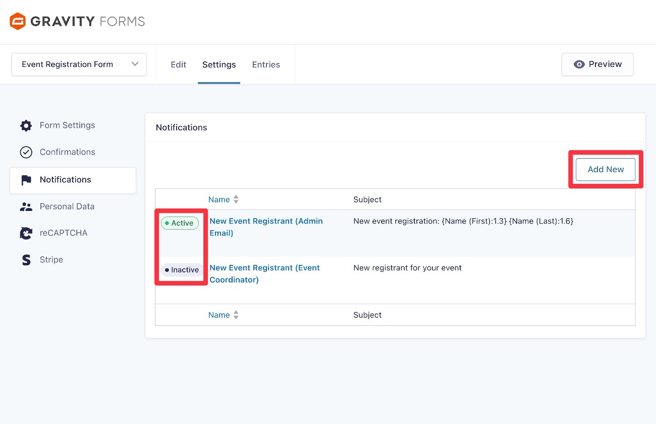 Managing multiple notification emails