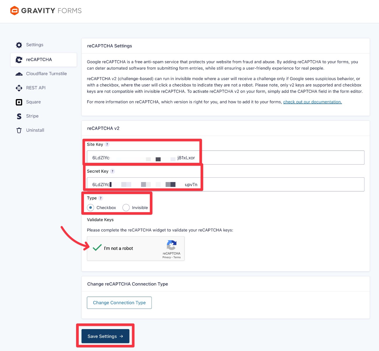 Connect to v2 with keys