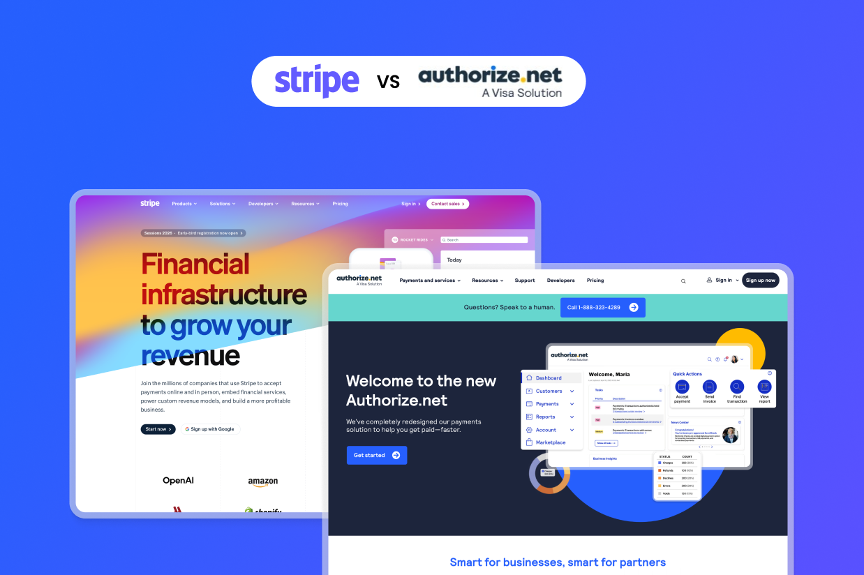 Stripe vs Authorize.net for payments: Honest comparison to help you choose