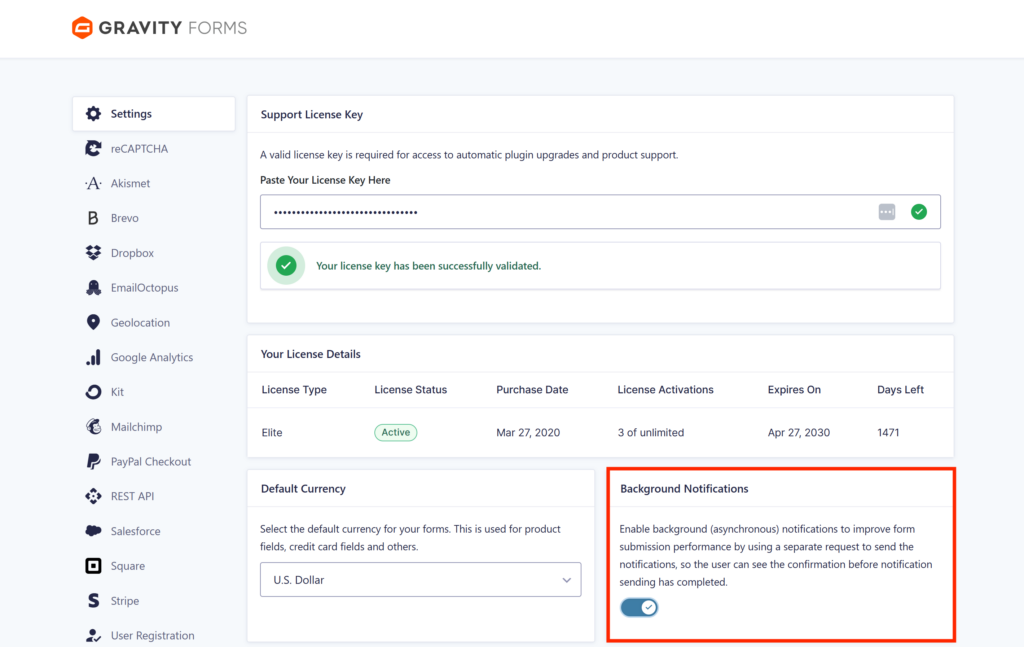 GF 2.10 - background notifications setting