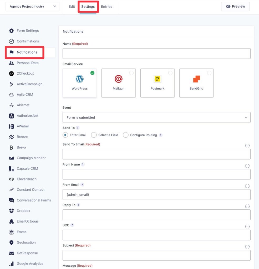 Send email notifications
