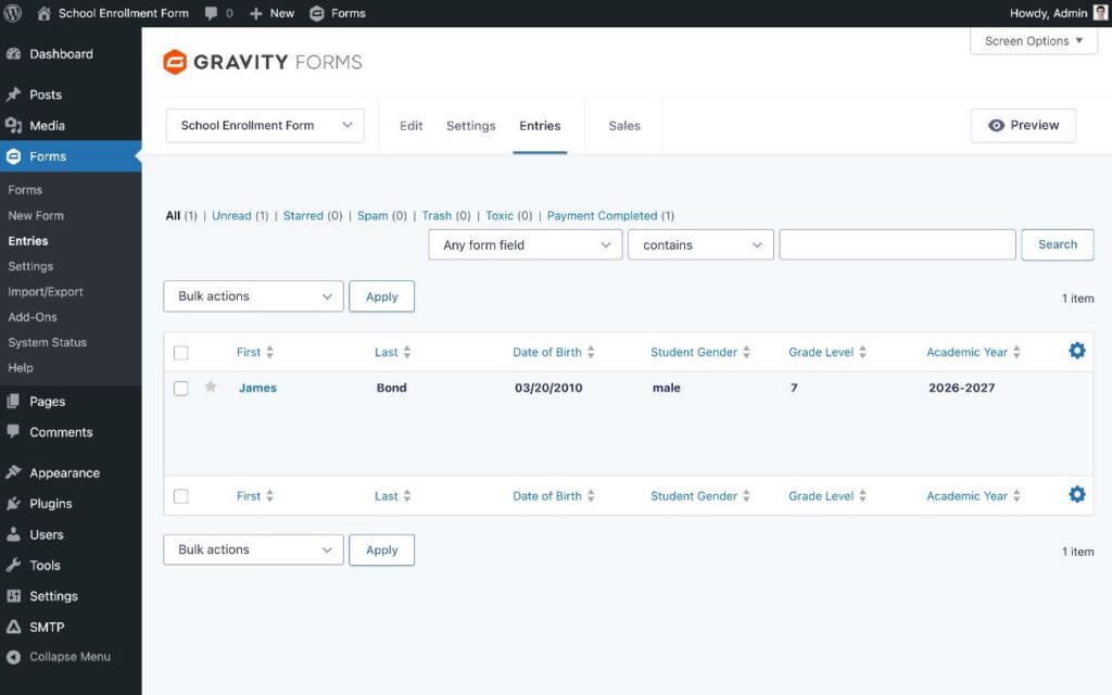 How to view school enrollment submissions