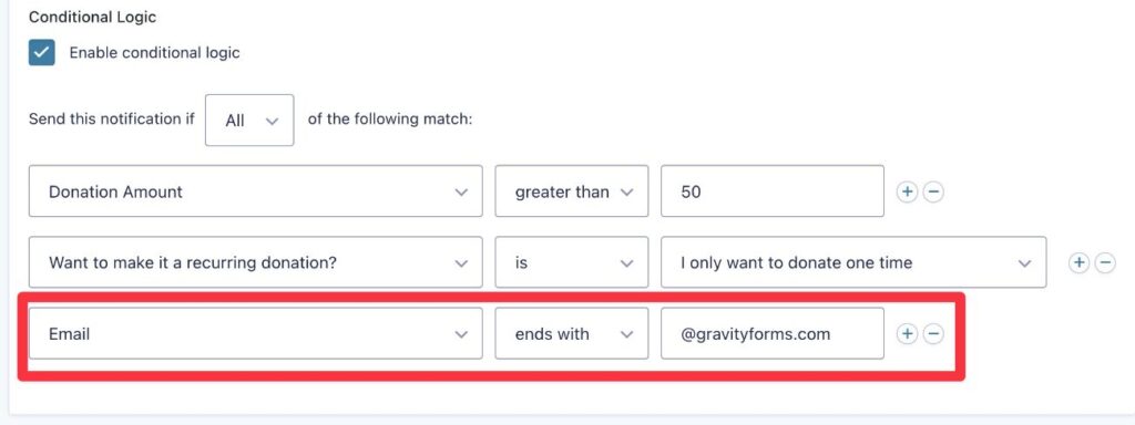 Three conditional rules
