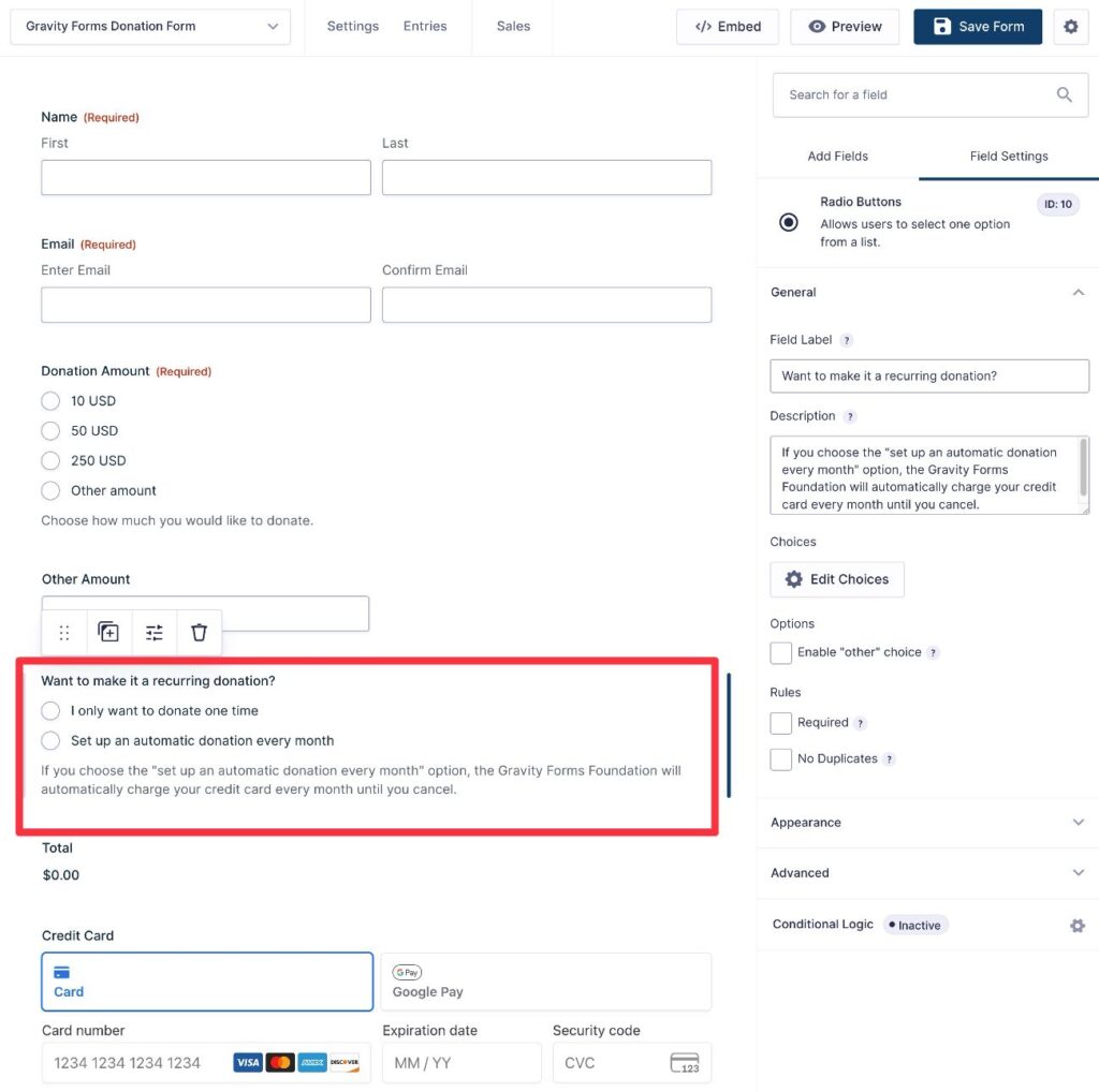 Conditional payment feed