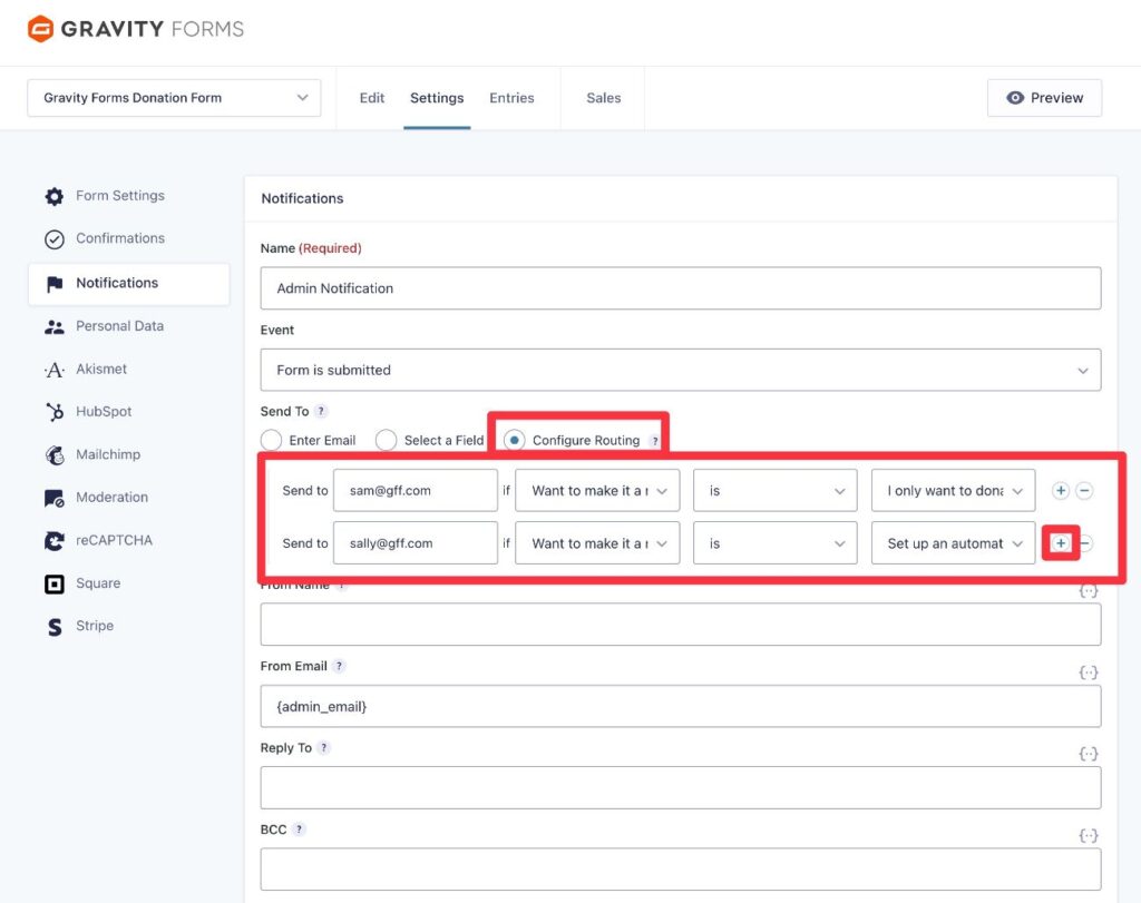 Notification routing