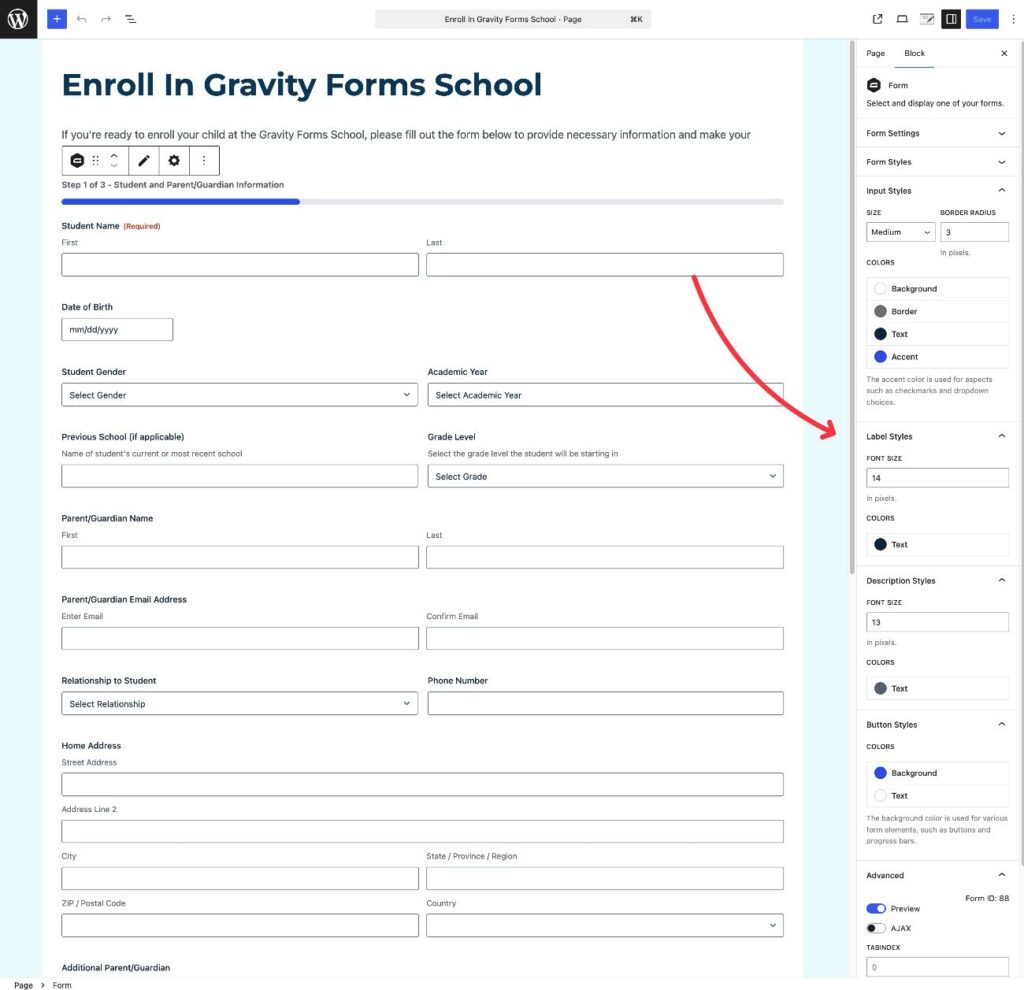 Gravity Forms styling