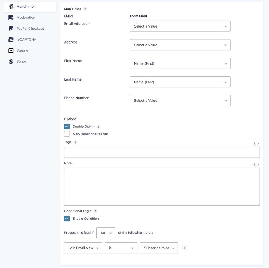 Mailchimp feed