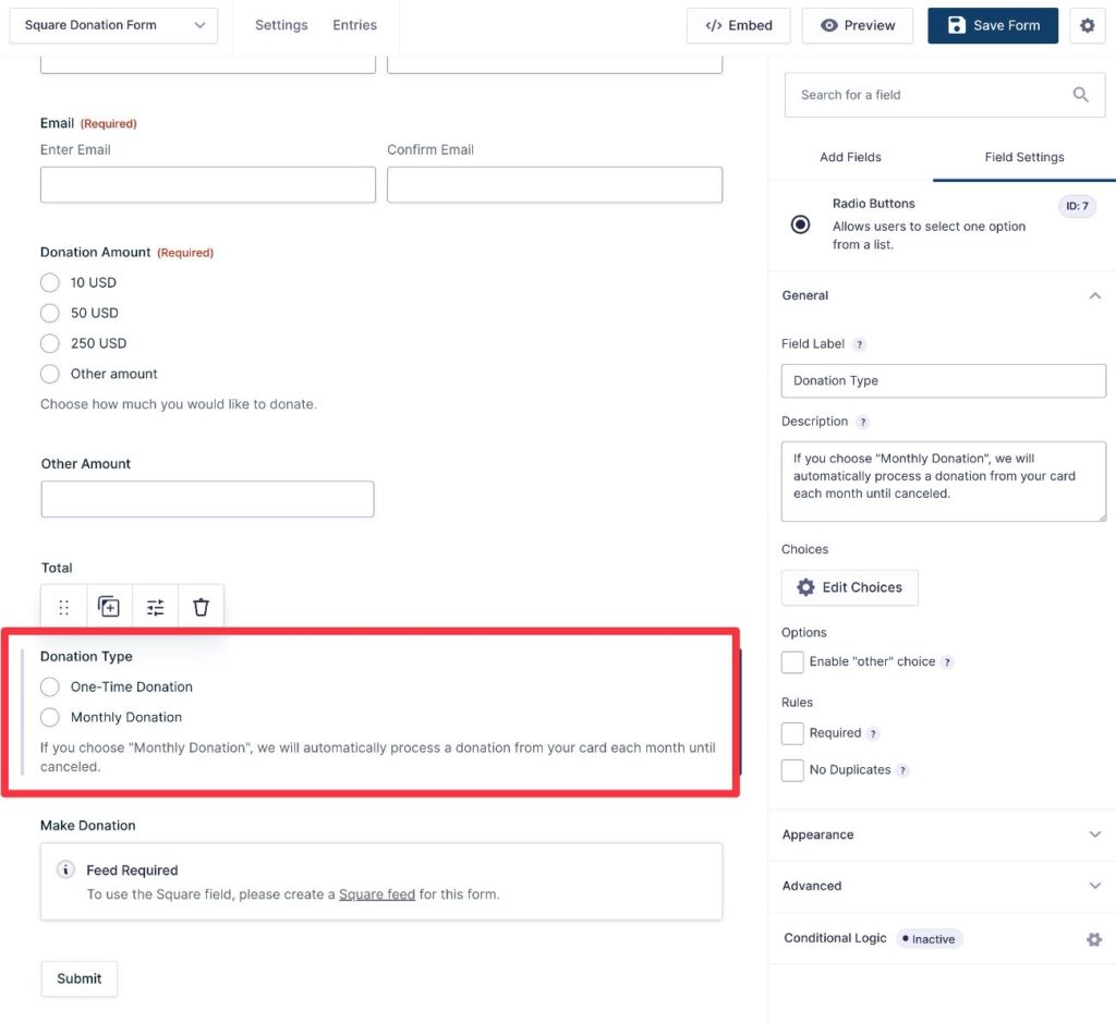 One-time vs recurring donations