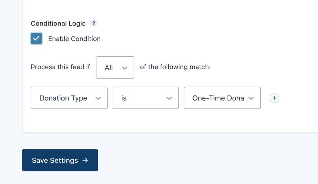 Conditional logic for feed