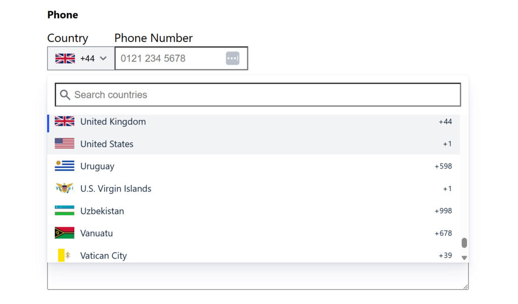 Phone Field