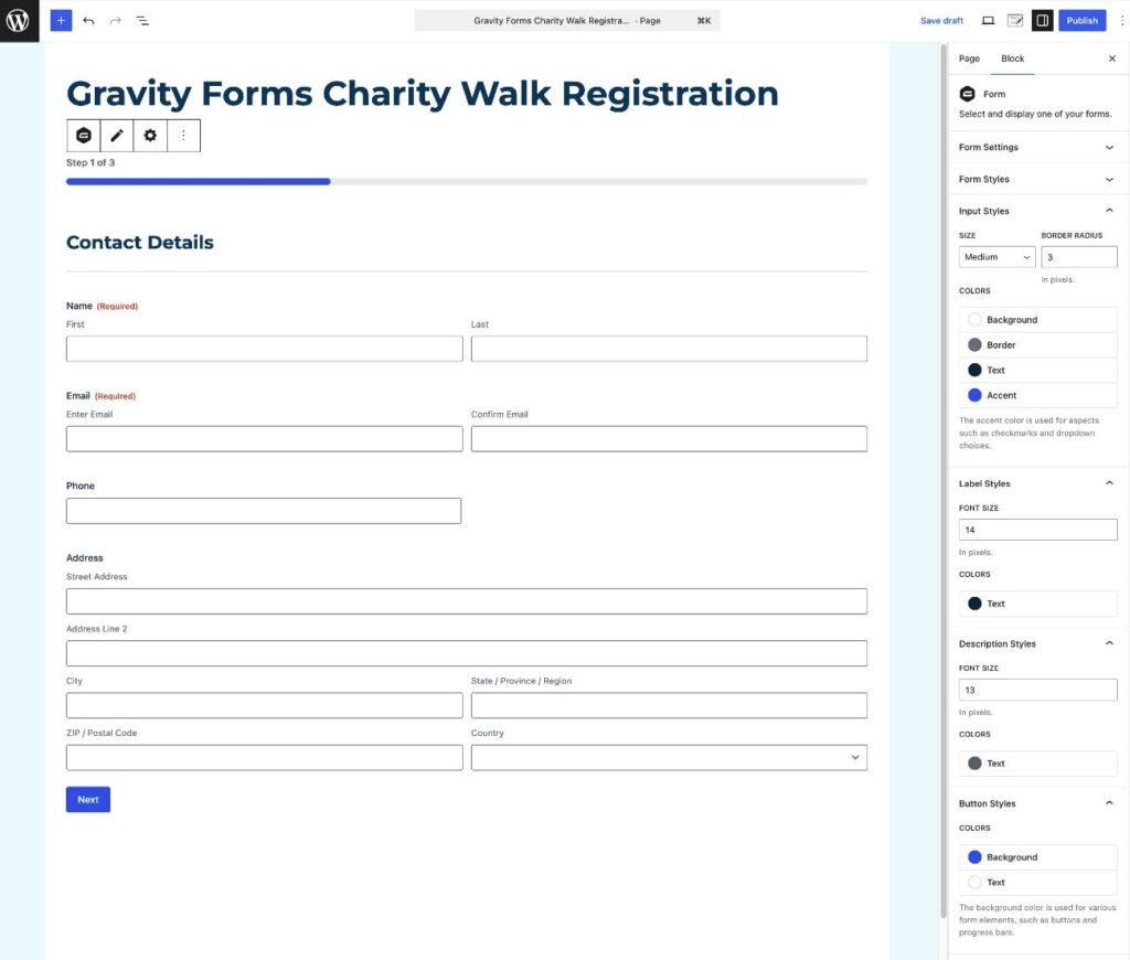 How to embed WordPress fundraising event registration form