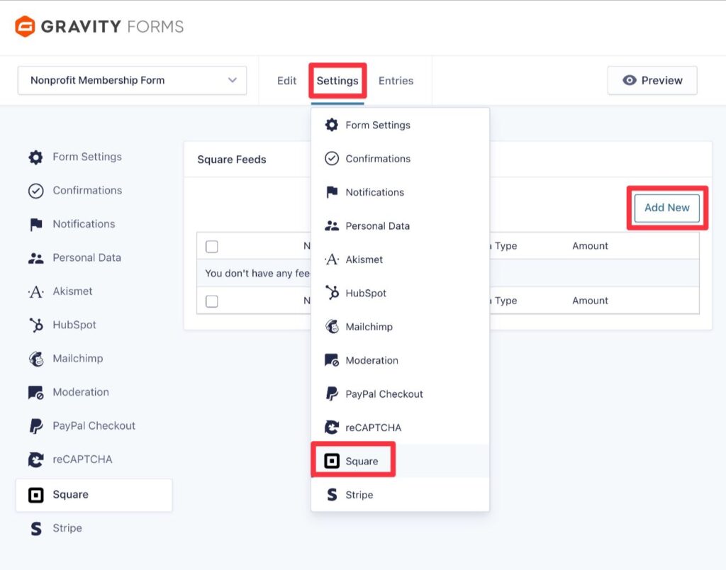 Create Square feed