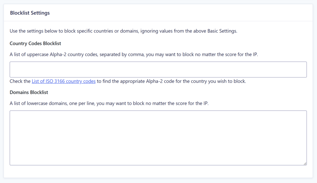 Blocklist Settings