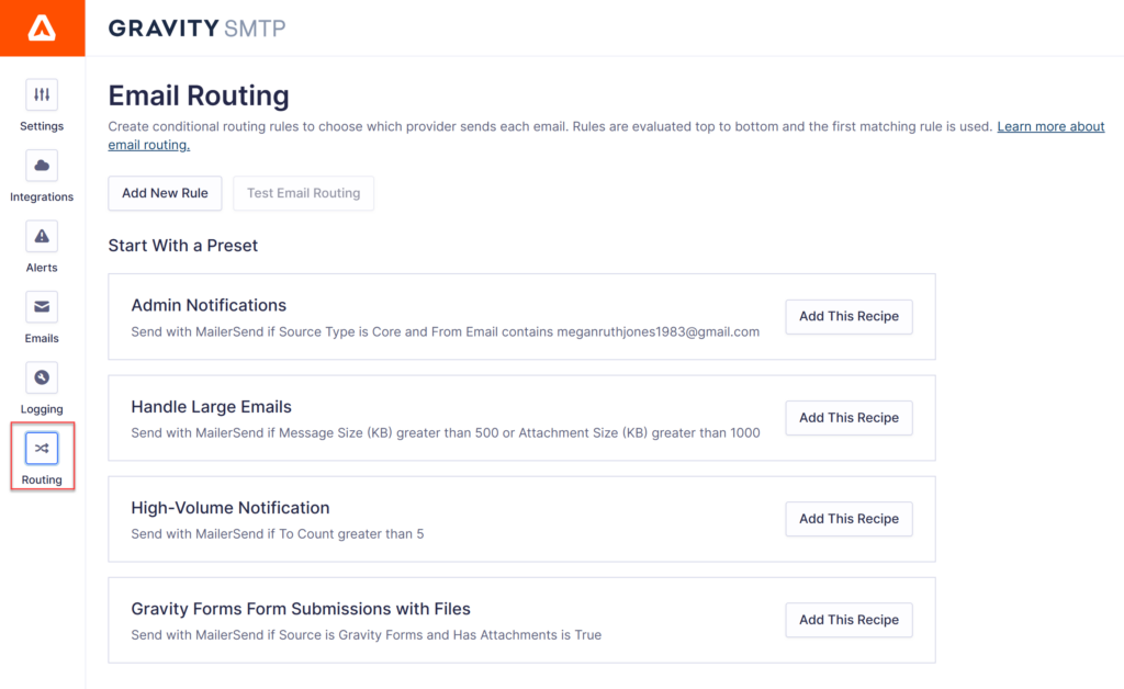 Email routing