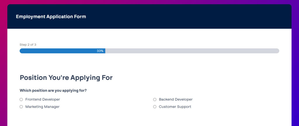 Job Application Form