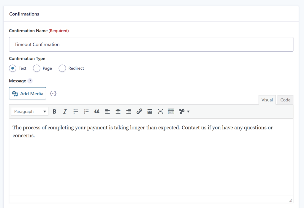 Stripe 7.0 Timeout Confirmation