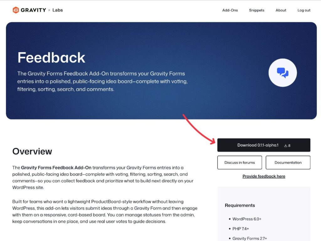 Download Gravity Forms Feedback Add-on