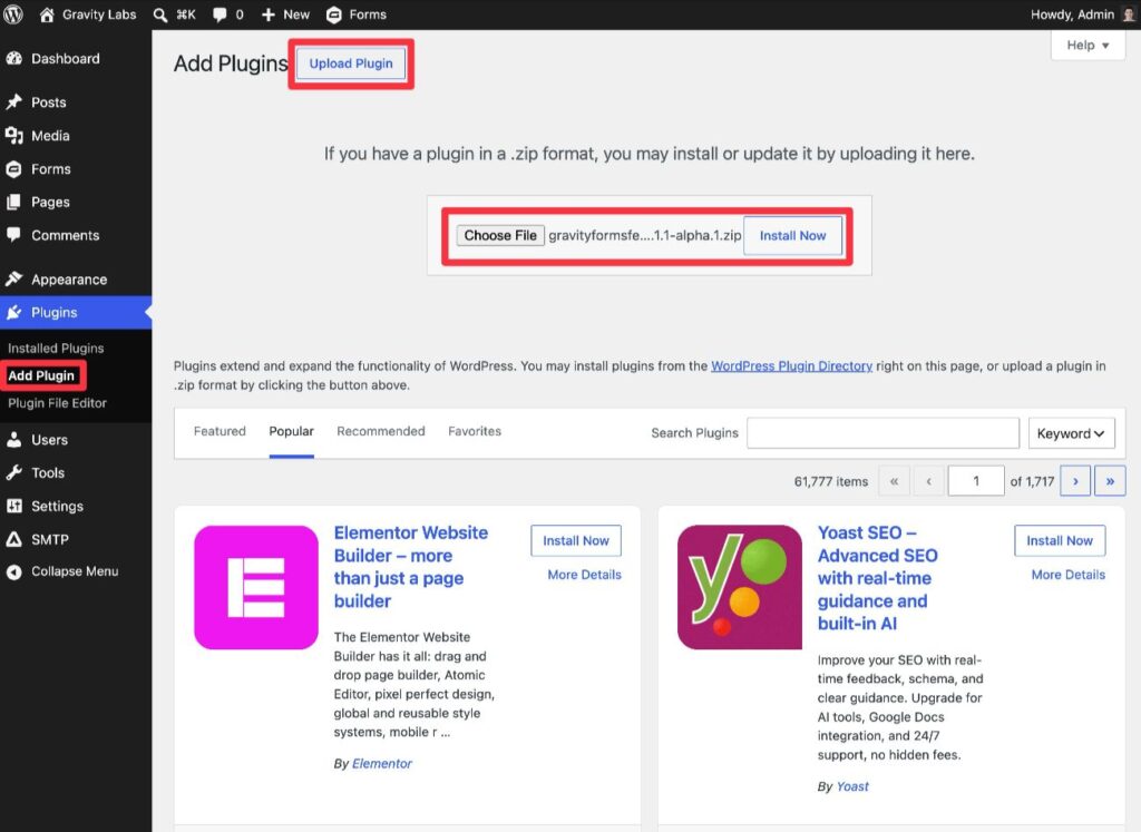 Install Feedback add-on