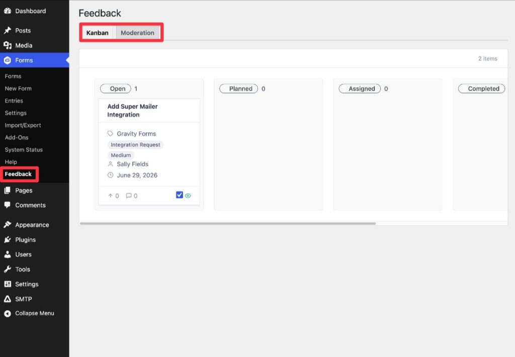 Manage customer feedback on backend