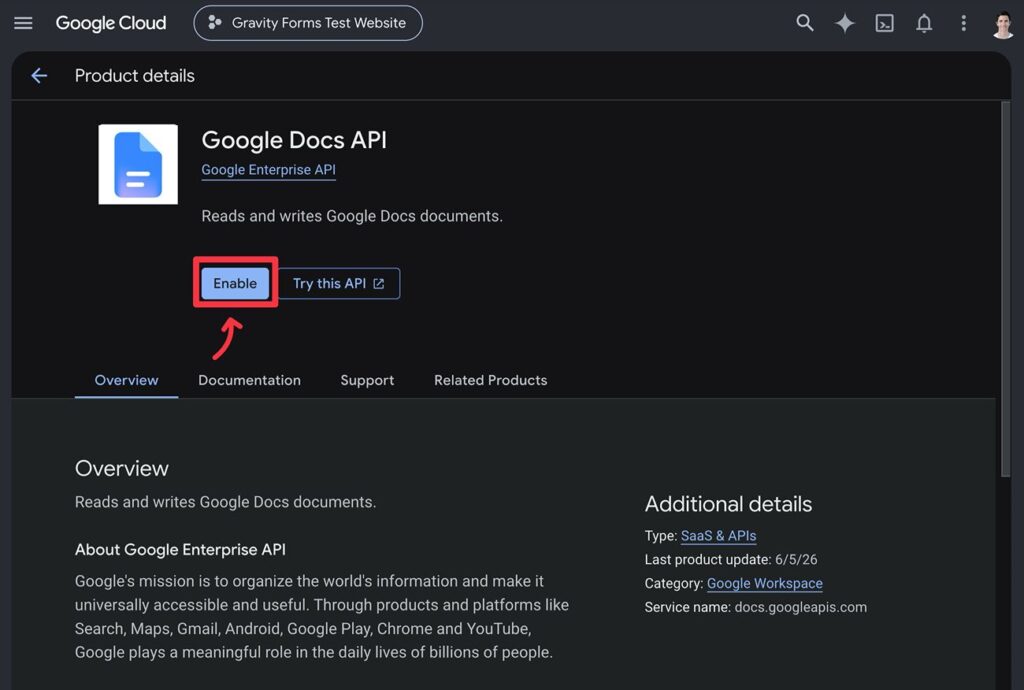 Enable APIs