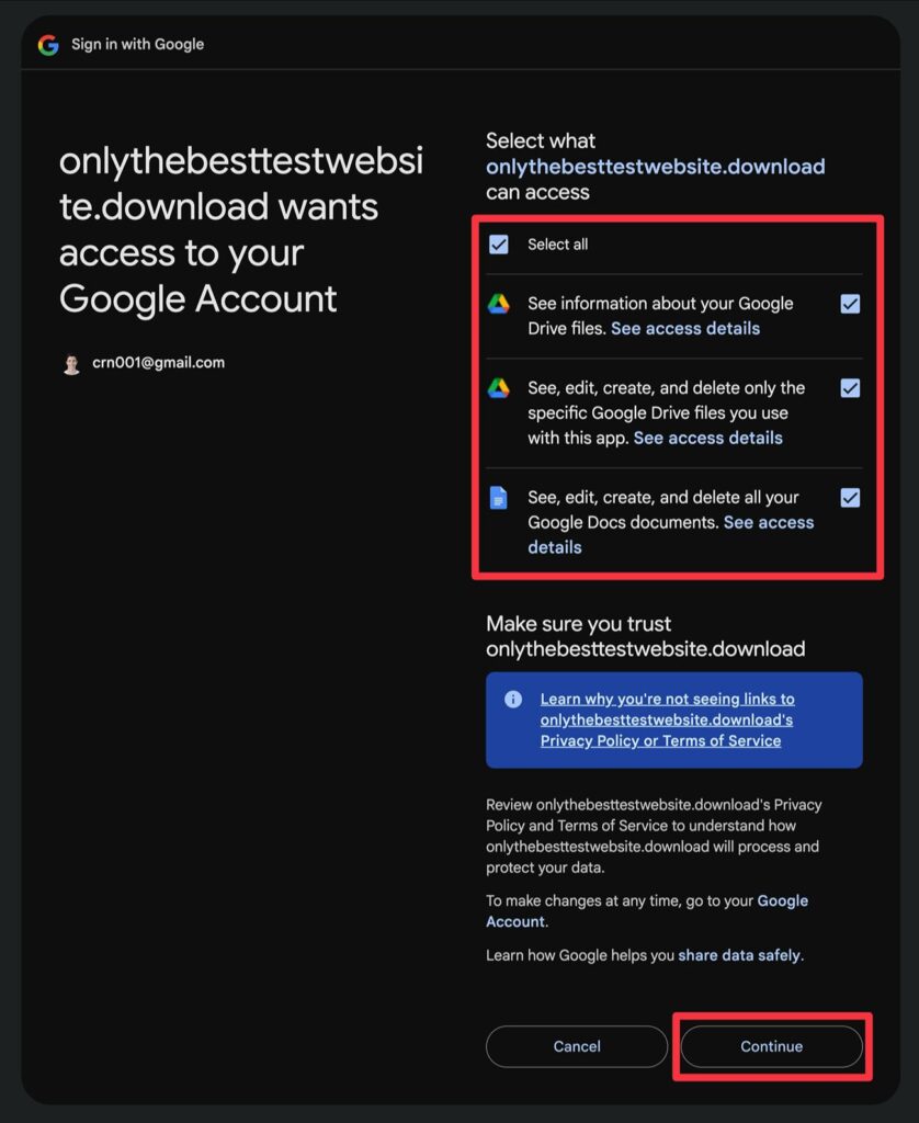 Enable user permissions