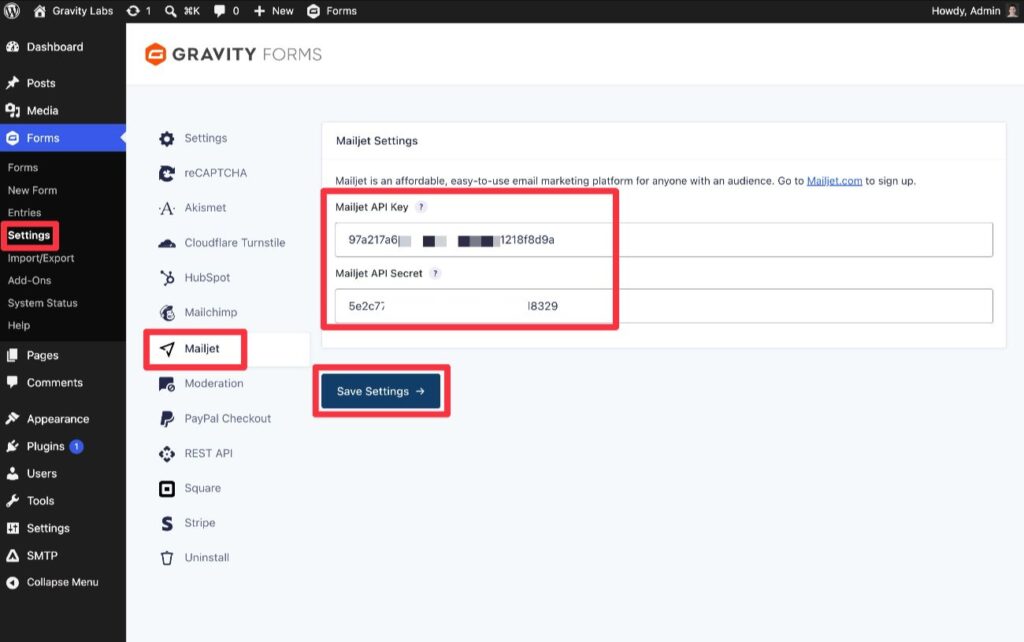 Connect Gravity Forms to Mailjet