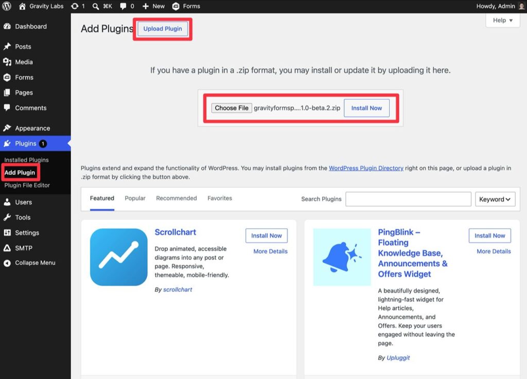 Install Popups add-on