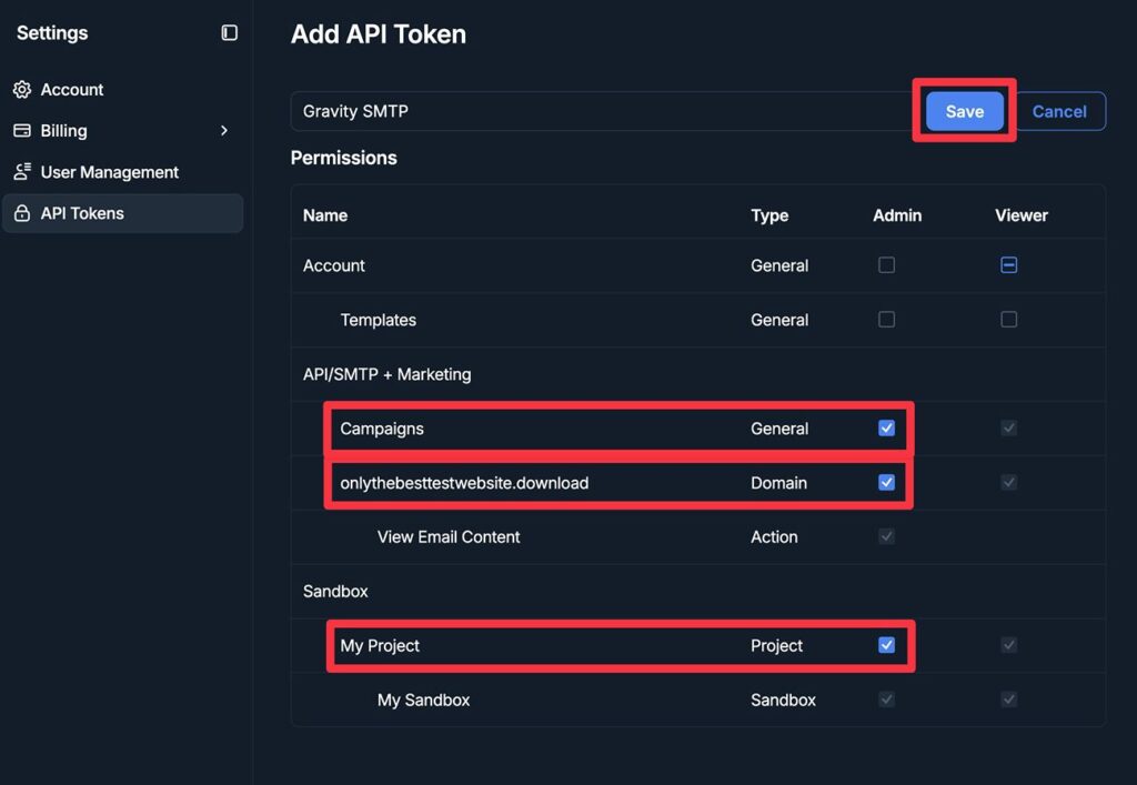 Configure token permissions