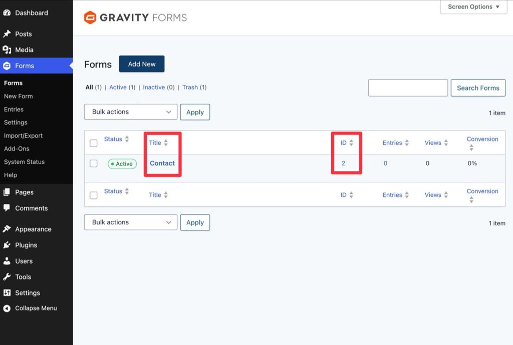 Form created with command