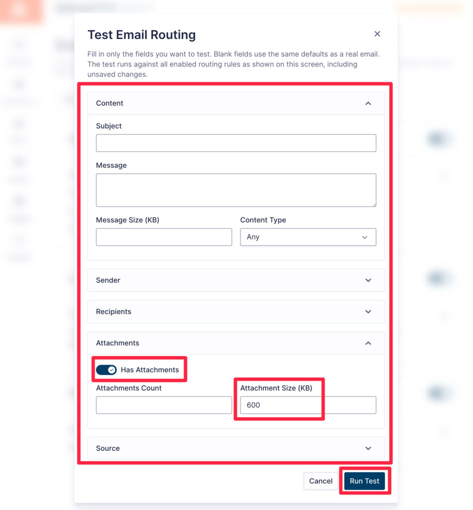 Test conditions
