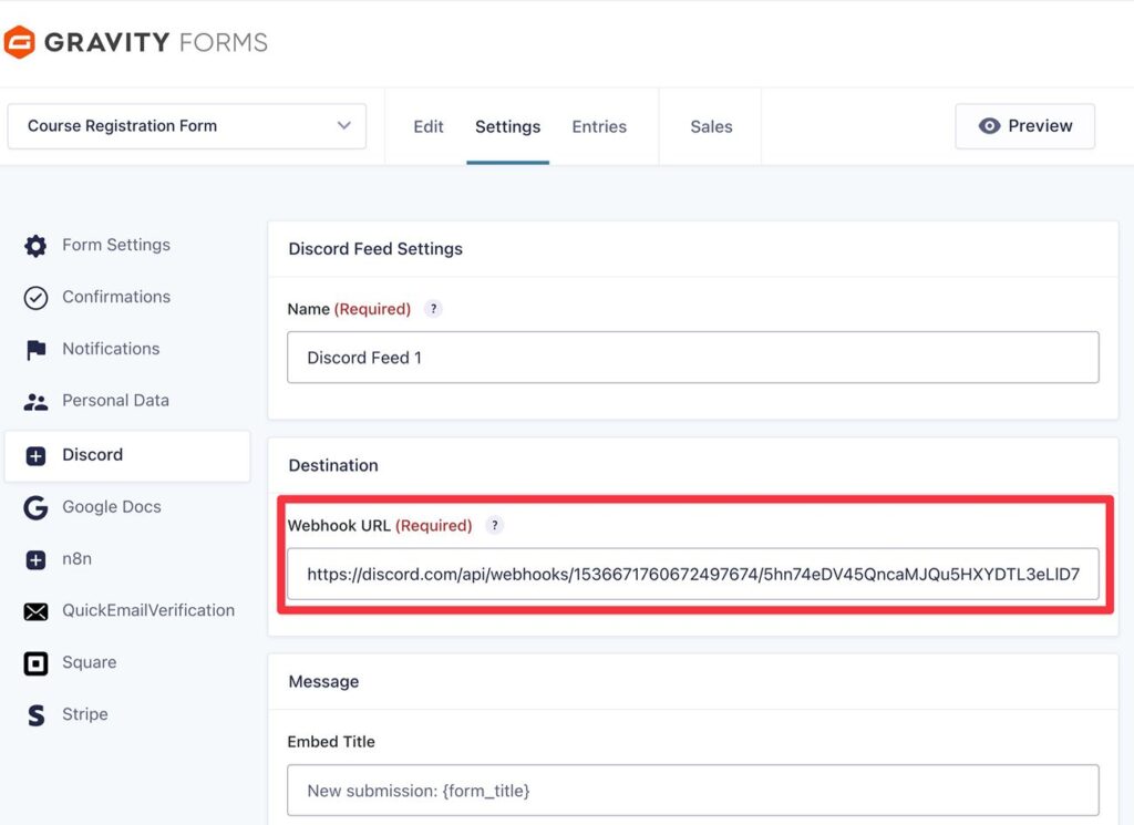 Set up the WordPress to Discord integration
