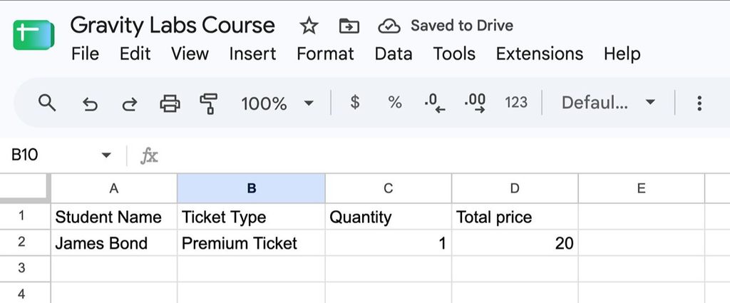 Gravity Forms data in Google Sheets