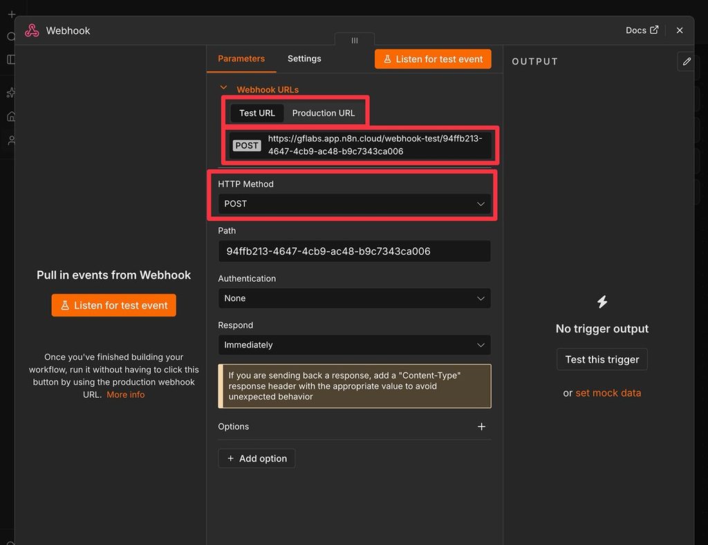 Locate webhook URL