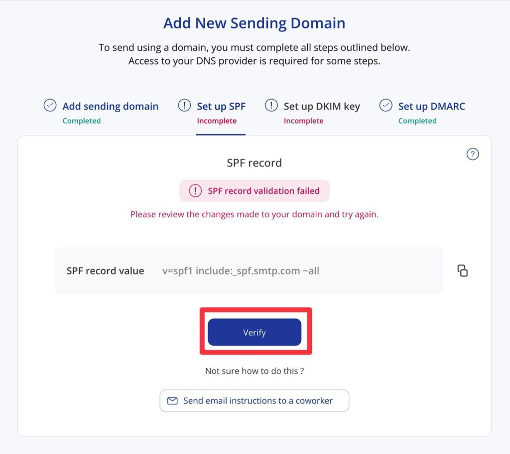 Verify DNS records