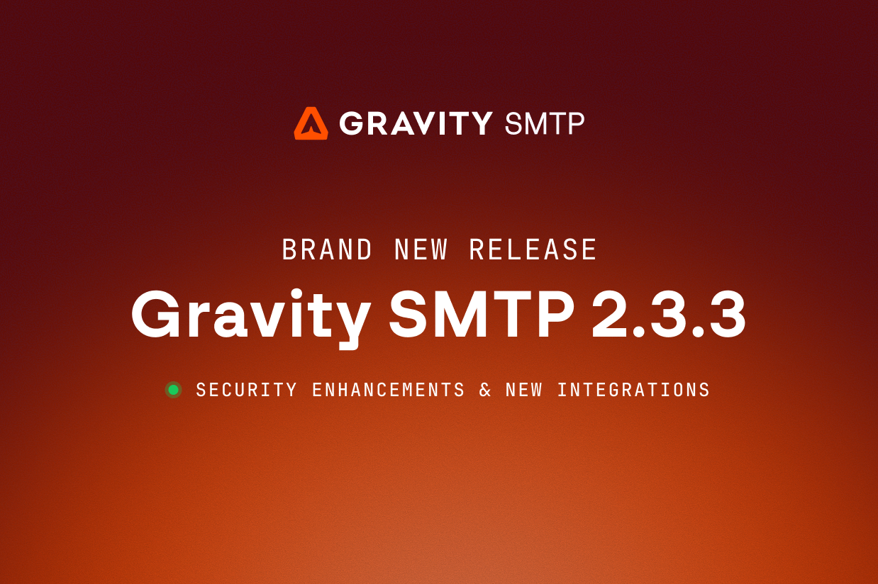Brand new release: Gravity SMTP 2.3.3