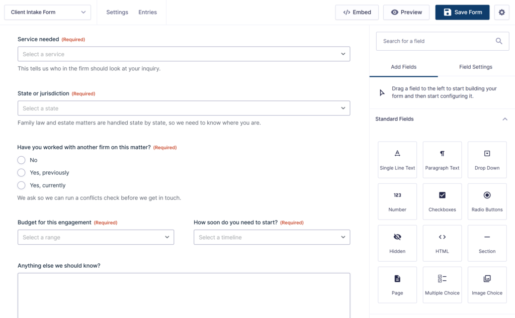 Client Intake Form